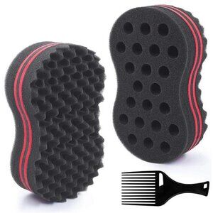 New Big Holes & Big Size Barber Hair Brush Sponge Dreads Locking Twist Afro Curl